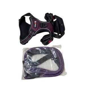 LobeRi No-Pull Dog Harness & Leash Set Medium Purple NEW!